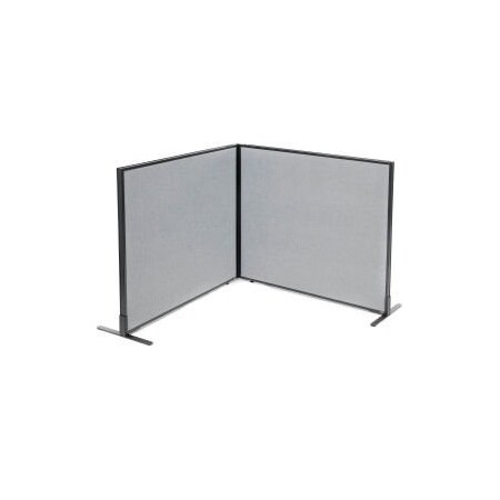 Interion    Freestanding 2-Panel Corner Room Divider, 48-1/4W X 42H Panels, Gray